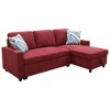 DOMETOUR Red Flannelette 2-Piece Couch Living Room Sofabed - 4 of 4