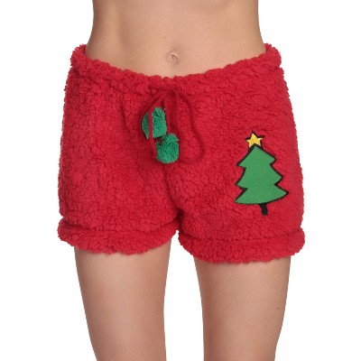 Just Love Womens Plush Faux Sherling Soft Pajama Shorts - PJ Bottoms Sleepwear