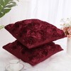 PiccoCasa Decorative Square 3D Satin Rose Flower Throw Pillow Cover 2 Pcs - 3 of 4