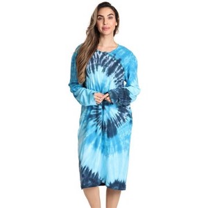 Just Love Womens Nightgown - Long Sleeve Henley Oversized Sleepwear Gown - 1 of 3