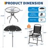 6 Pieces Outdoor Dining Set With Umbrella, Patio Table and 4 Folding Chairs With Umbrella, Garden Patio Furniture Set With Umbrellas - 4 of 4