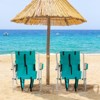 DSVIMOY Outdoor Portable Chairs, 2-Piece Folding Beach Chair with Cup Holder, Foldable Camping Chair with Headrest , Green, 23"*21.7"*31.5" - 2 of 4