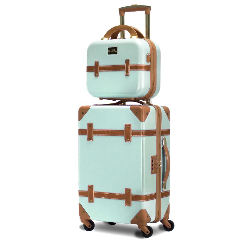 World Traveler Gatsby Luxury Trunk 2-Piece Spinner Carry-On Luggage Set, 1 of 10