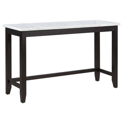 Coaster Toby Transitional Rectangular Marble Top Counter Height Table Rustic Espresso/White