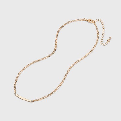 Curved Bar Short Necklace - A New Day&#8482; Gold