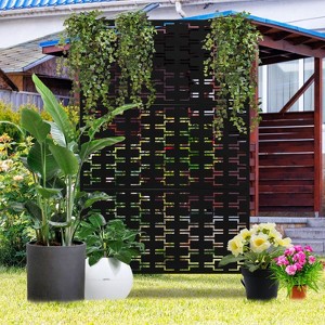 47-inches W x 72-inches H Black Galvanized Sheet Screen Outdoor and lndoor Divider for Balcony Patio Garden Room Divider (Brick) - 1 of 4