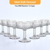 12Pcs Glass Embossed Flower Martini Glasses - 7oz Glassware, Sunflower Design, Bubble Packaging, Decorative Drinking Glasses, Elegant Party Barware - 3 of 4