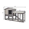 Tangkula 2-Tier Wooden Chicken Coop Bunny Cage Large Rabbit Hutch with Removable & Ramp - 3 of 4