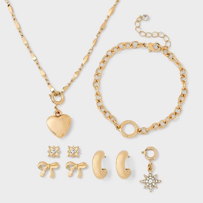 Bow Jewelry Gift Set 7pc - A New Day™ Multi/Gold