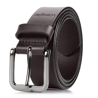Wrangler Men’s 35mm Full Grain Genuine Leather Casual Belt for Jeans, Pants, 5mm Thick Leather Belt for Mens, Gift Idea for Boyfriedn Husband