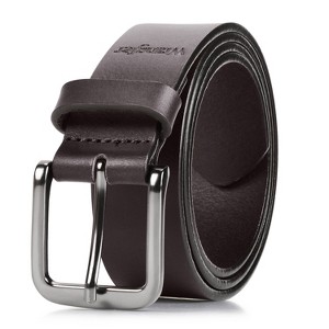 Wrangler Men’s 35mm Full Grain Genuine Leather Casual Belt for Jeans, Pants, 5mm Thick Leather Belt for Mens, Gift Idea for Boyfriedn Husband - 1 of 4