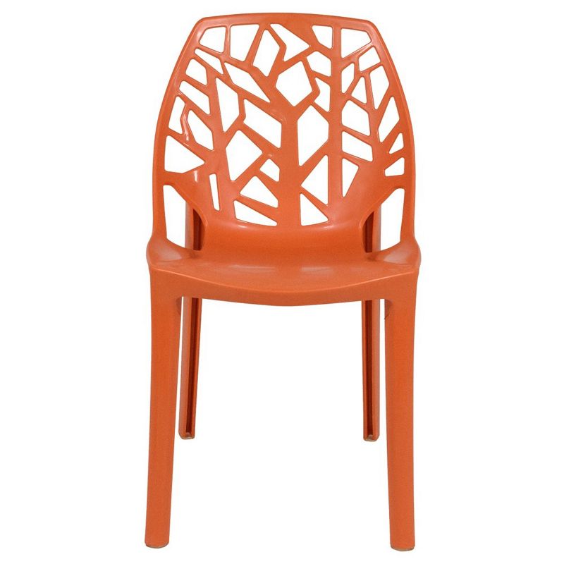 LeisureMod Cornelia Modern Plastic Dining Chair with Cut-Out Tree Design, 3 of 9