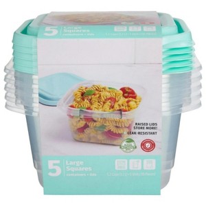 LunaLulinlk 5.2 Cup Square Large Food Storage Containers, Set of 5 - 1 of 1