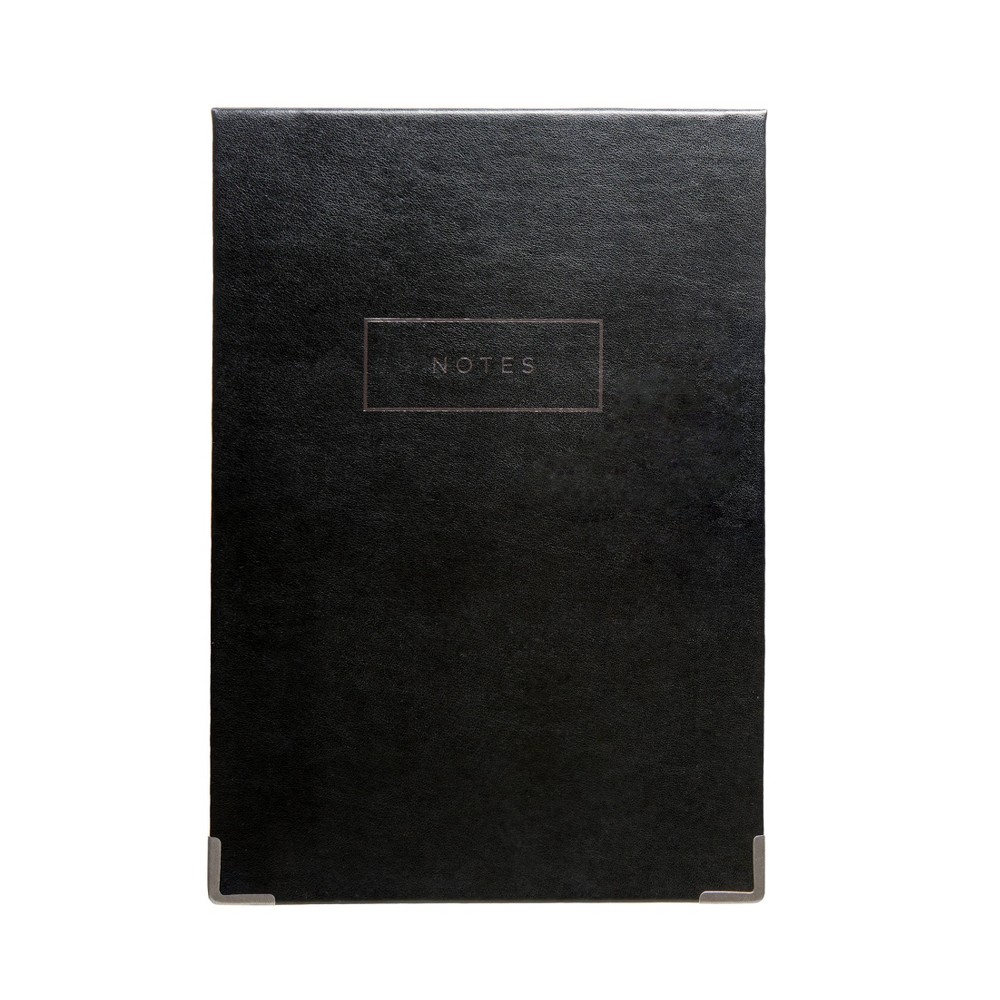 Photos - Notebook Vegan Leather Paper Bloc Composition Notepad Black - russell+hazel