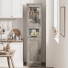 Tall Slim Bathroom Cabinet, Freestanding Narrow Linen Storage Cabinet with Doors and Adjustable Shelves for Living Room - 3 of 4