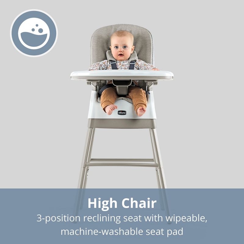 Chicco Stack Hi-Lo 6-in-1 Multi-Use High Chair - Sand, 4 of 15