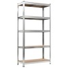 vidaXL 5-Layer Heavy-duty Shelves 2 pcs Silver Steel&Engineered Wood - 3 of 4