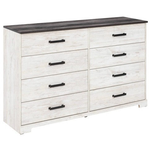 Shawburn 8 Drawer Dresser Whitewash, Target Gray Wood Dresser