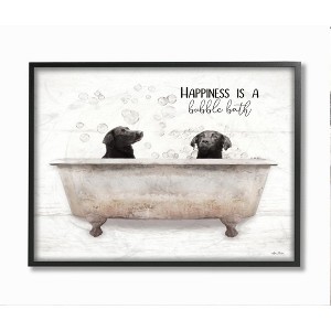 Stupell Industries Animal Bathroom Happiness is a Bubble Bath Dog Quote - 1 of 4