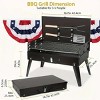 Barbecue Charcoal Grill Folding Portable, Windproof and thickened tool box, foldable structure lightweight and compact, 3 height modes BBQ Tool Kits - 2 of 4