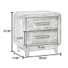 Modern Wood Nightstand with 2 Storage Drawers,Curved Corners Nightstand for Bedroom,Natural Wood Finish Rectangular Nightstand-Coolbibila - 4 of 4