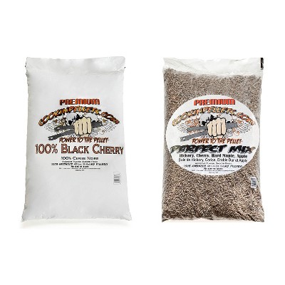 CookinPellets Black Cherry Smoker Smoking Hardwood Wood Pellets Bundle with Perfect Mix Hickory, Cherry, Hard Maple, Apple Wood Pellets, 40 Pound Bags