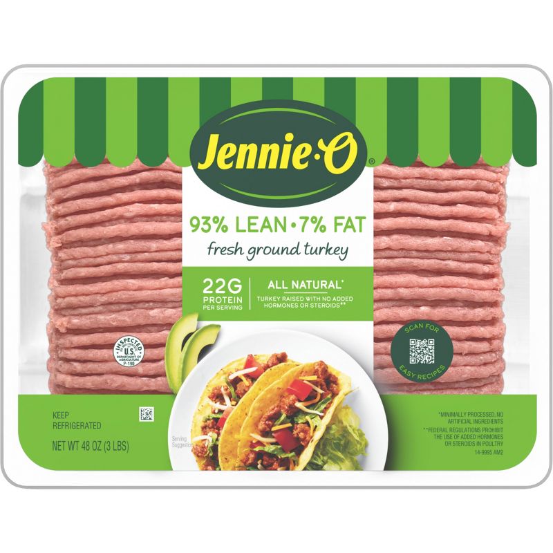 Jennie-O 93/7 Lean Ground Turkey Family Pack - 48oz, 1 of 14