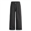 Clotth Womens Pinstripe Pleated Pants - Mid-rise Loose Straight Legs Fit with Pockets, Wide-Leg Streetwear Pants for Women & Men - 3 of 4