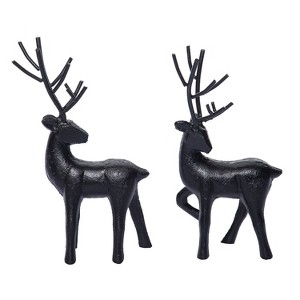 Transpac Iron Deer Figural Decor Set of 2 - Elegant Metal Decorative Objects for Home and Office - 1 of 1