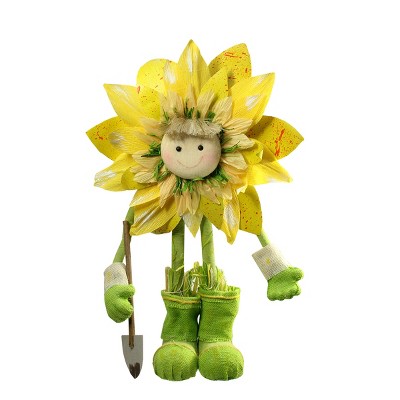 Northlight 20.5" Green and Yellow Spring Floral Standing Sunflower Decorative Figure