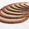 Plum & Post Jute Coil Oval Placemats, Set of 8 - Natural/Rust - 3 of 4