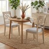 Wooden Dining Chairs Set of 2, Side Chairs,  Linen Padded Seat, Antique Finish - 2 of 4