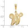 Black Bow Jewelry 14k Yellow Gold, Maci Collection, LG Filigree Script Initial W Pendant - 4 of 4
