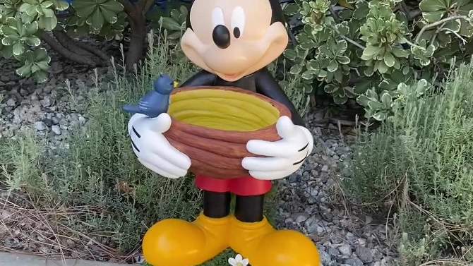 Disney 22&#34; Mickey Mouse Birdbath Resin/Stone Statue, 2 of 6, play video