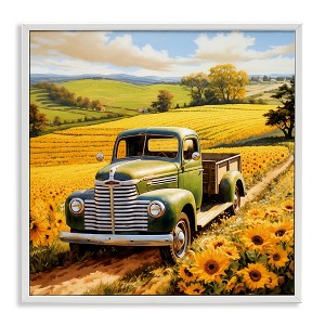 Stupell Industries Truck Through Sunflower Field Framed Giclee Art - 1 of 4