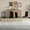 TiramisuBest Set of 4 Black PU Dining Chairs with Silver Metal Legs, Modern Minimalist Upholstered Chairs for Dining Room, Kitchen, or Cafe - 2 of 4