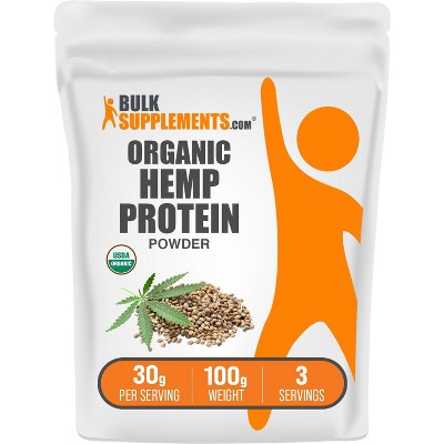 BulkSupplements Organic Hemp Seed Protein Powder 100 Grams