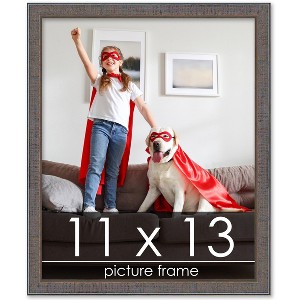 PosterPalooza | Photo Size Textured Grey Picture Frame - UV Acrylic, Foam Board Backing, Hanging Hardware - 1 of 4
