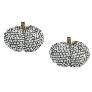 Whisen Set of 2, 8x8x6.3"H Pumpkin, Pumpkin Ornament Decor for Harvest Festival Fall Festival & Thanksgiving - 1 of 4