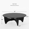 Wooakway 38"L 16"H 38"D Round Wood Coffee Table Teapoy End Table Side Table with Cross Legs for Livingroom - 4 of 4