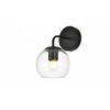 Elegant Lighting Genesis 1 light Black and Clear Bath Sconce - 2 of 4
