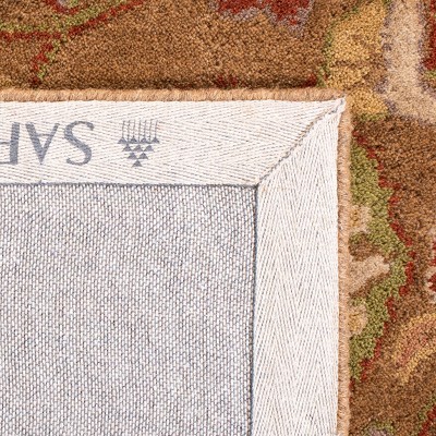 Beige and Rust Hand-Tufted Wool Area Rug, 3' x 5'