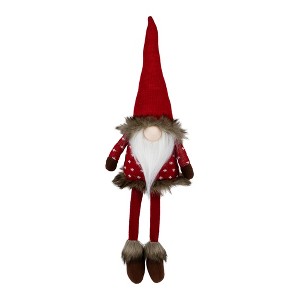 Northlight Sitting Plush Gnome with Dangling Legs Christmas Figure - 22" - Red - 1 of 4