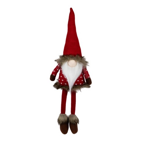 Northlight Sitting Plush Gnome with Dangling Legs Christmas Figure - 22" - Red - image 1 of 4