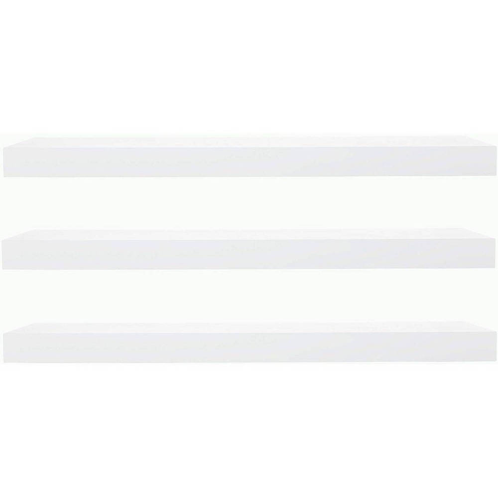 Photos - Wall Shelf Kiera Grace  24" Maine  White: MDF Floating Shelving for Office, Includes Mounting Hardware(Set of 3)