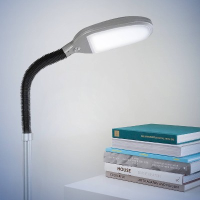 Adjustable Energy Star 53" Titanium Silver LED Task Floor Lamp for Kids