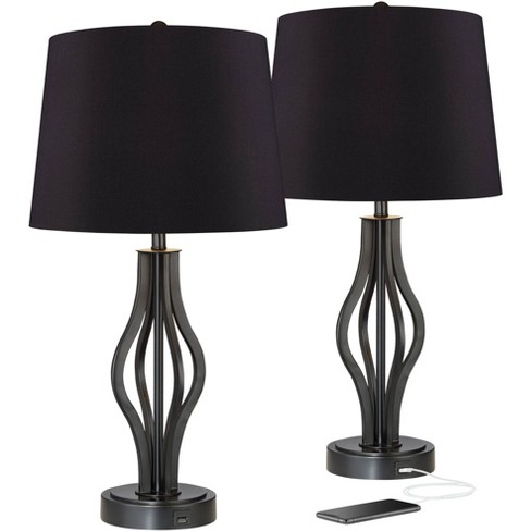 Black iron table store lamps