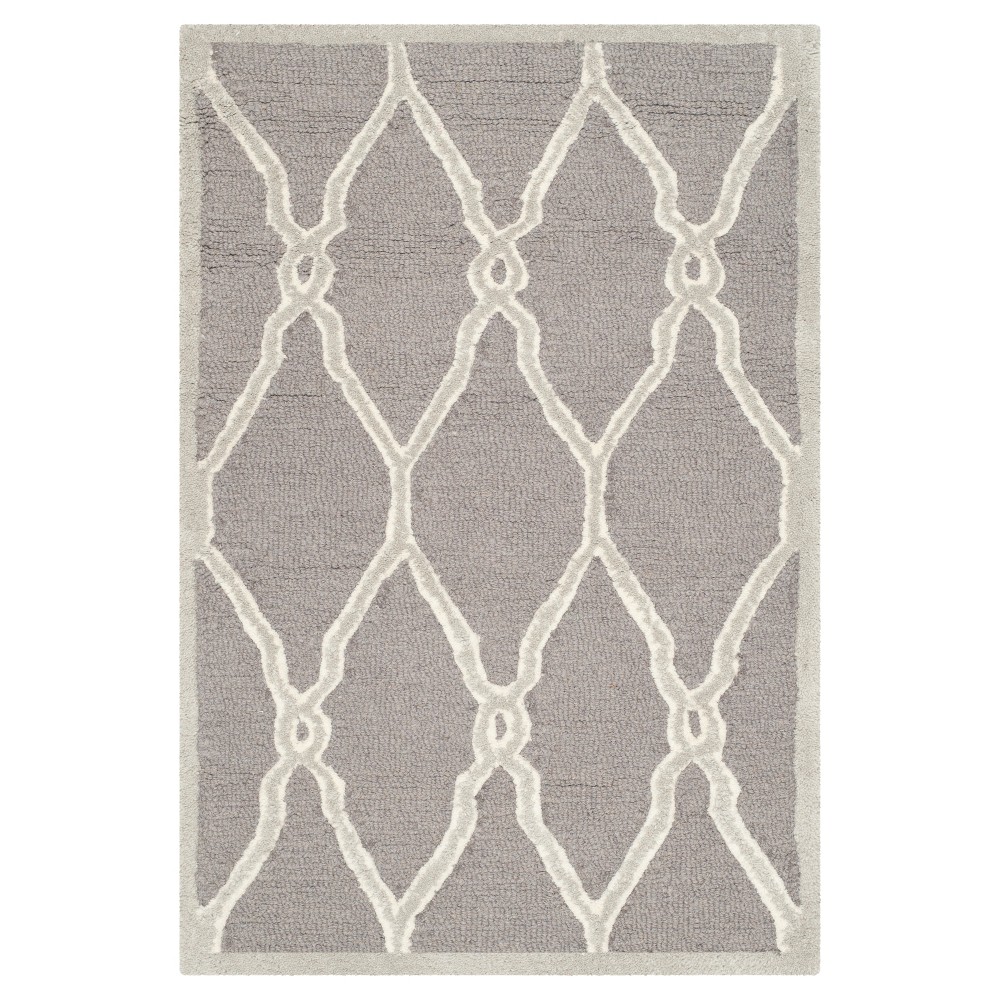 2'x3' Orli Trellis Accent Rug Dark Gray/Ivory - Safavieh