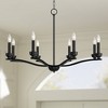 Franklin Iron Works Norwell Semi Gloss Black Chandelier 35 3/4" Wide Modern Industrial Candle 8-Light Fixture for Dining Room - 2 of 4