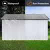 NicBex 10ftx12ft Outdoor Storage Shed with Hinged Door and Pent Roof Metal Garden Shed with Window for Backyard, Lawn, Gray+White - 4 of 4
